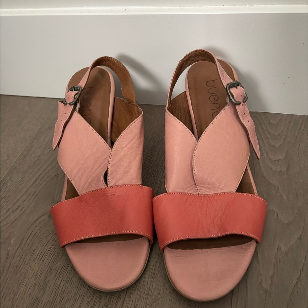 Bueno Brand Chloe - Stylish Pink and Coral Women's Slingback Heels - Picture 4 of 7